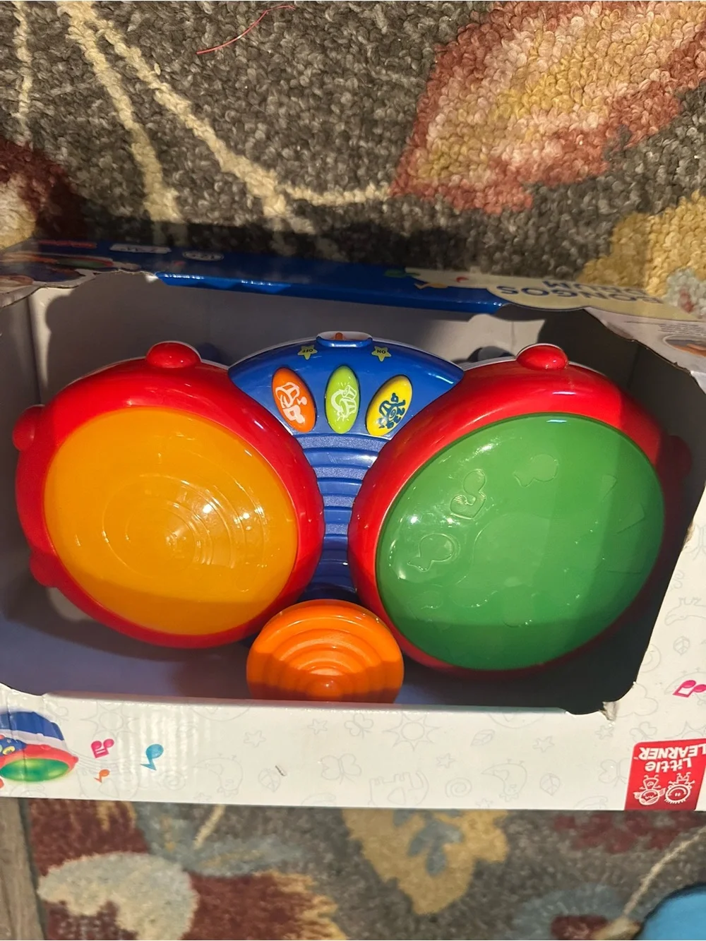 Toddlers' Musical Drum Toy - Red, Green, Yellow